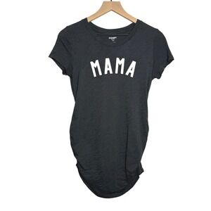 Old Navy Womens Maternity Mama Shirt S Gray Fitted Pregnant‎ Motherhood Stretch